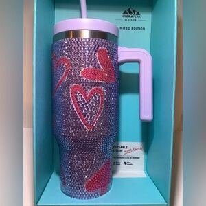 Hydrapeak Limited Edition Heart Pink & Purple Rhinestone 40oz Tumbler New
